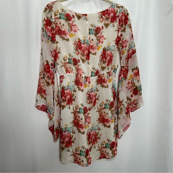 Alice and Olivia mini dress cream and red floral - Picture 7 of 7